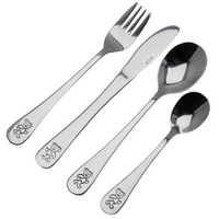 SZTUĆCE DLA DZIECI ZESTAW STAL ŁYŻECZKA WIDELEC NÓŻ ŁYŻKA 4 el.KOMPLET