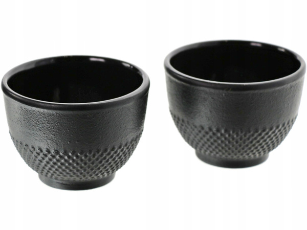 CZARKI ŻELIWNE 2 SZT ZESTAW ŻELIWNY DO HERBATY