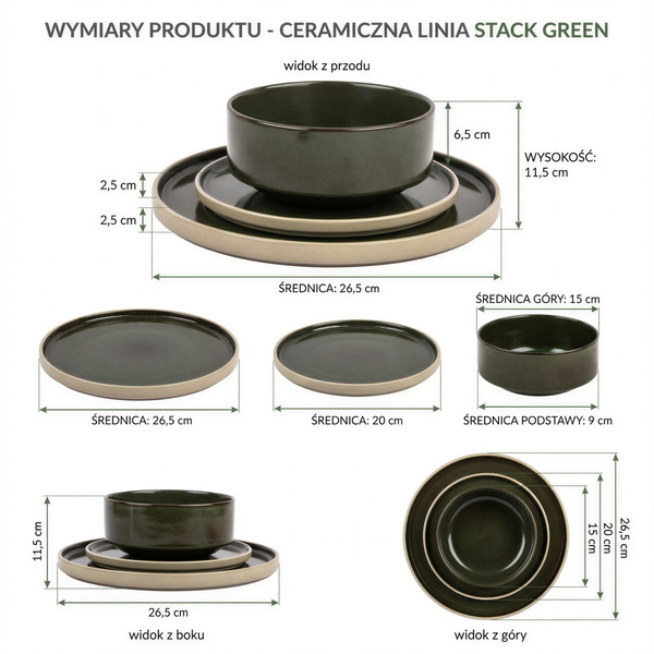 SERWIS OBIADOWY KOMPLET TALERZY 18EL. ZASTAWA OBIADOWA ZESTAW NA 6 OSÓB