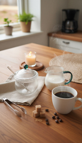 MLECZNIK CUKIERNICZKA ZESTAW CUKIERNICA POJEMNIK NA CUKIER DZBANUSZEK MLEKO