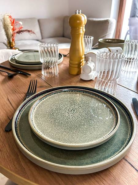 SERWIS OBIADOWY ŚNIADANIOWY 18el ZESTAW TALERZY DLA 6 OSÓB STACK GREY