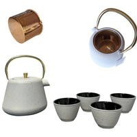 CZAJNIK IMBRYK ŻELIWNY 1L ZAPARZACZ SITKO STALOWE DO HERBATY +4 CZARKI