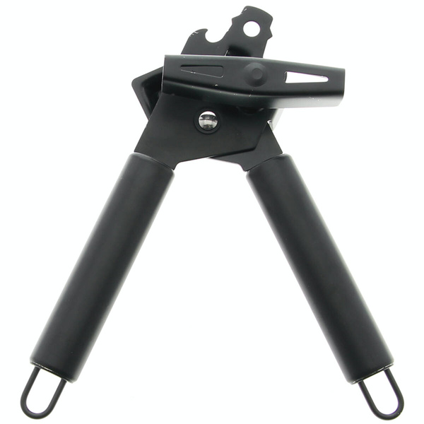 OTWIERACZ DO PUSZEK KONSERW I BUTELEK STALOWY CZARNY 2W1