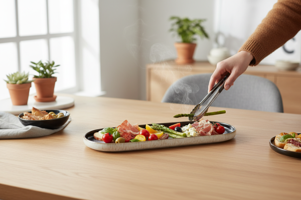 TALERZ CERAMIKA 40 CM LUNA LINE OWALNY DUŻY DO SERWOWANIA