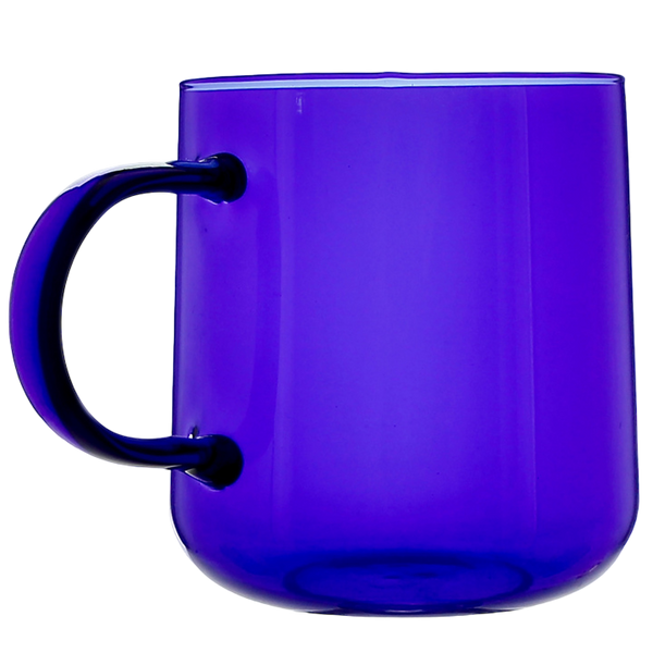 SZKLANKA SZKLANA KUBEK DO KAWY I HERBATY 310 ml. 8,7 cm GRANATOWA