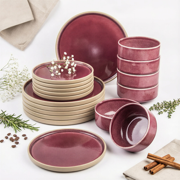 SERWIS OBIADOWY KOMPLET TALERZY 18EL. ZASTAWA OBIADOWA ZESTAW NA 6 OSÓB