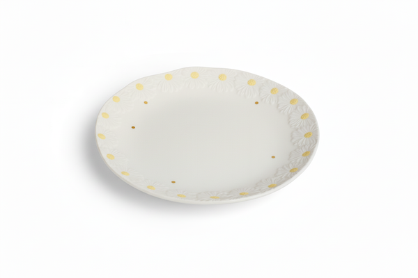 TALERZ ŚNIADANIOWY DESEROWY CERAMICZNY 21 CM ELEGANCKI DESIGN DAISY LINE