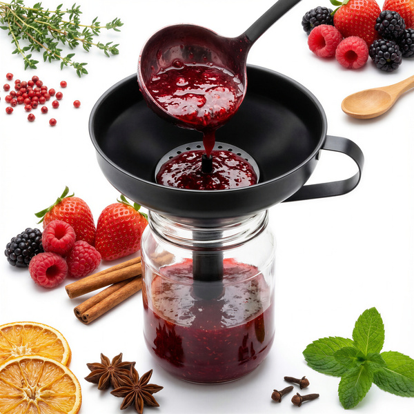 LEJEK KUCHENNY STALOWY DO SŁOIKÓW BUTELEK + SITKO