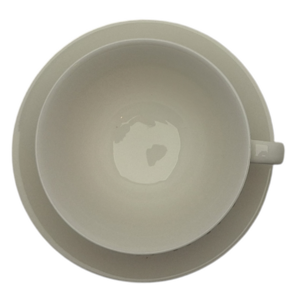 FILIŻANKA CERAMICZNA BIAŁA 260ml ZE SPODKIEM AŻUROWYM DO KAWY HERBATY