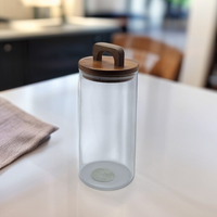 POJEMNIK SZKLANY 1000 ml SŁOICZEK Z BAMBUSOWĄ POKRYWKĄ