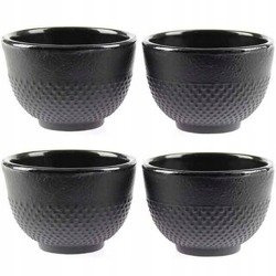 CZARKI ŻELIWNE 4 SZT ZESTAW ŻELIWNY DO HERBATY