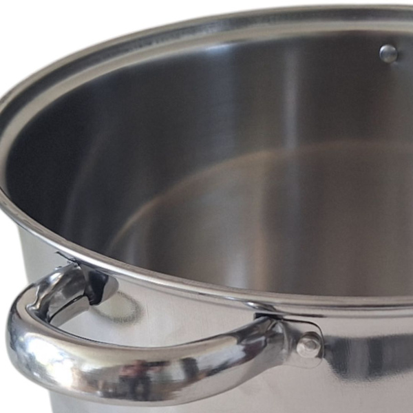 GARNEK STAL NIERDZEWNA 28 cm GAR 12,5L DO GASTRO Z POKRYWKA METALOWA