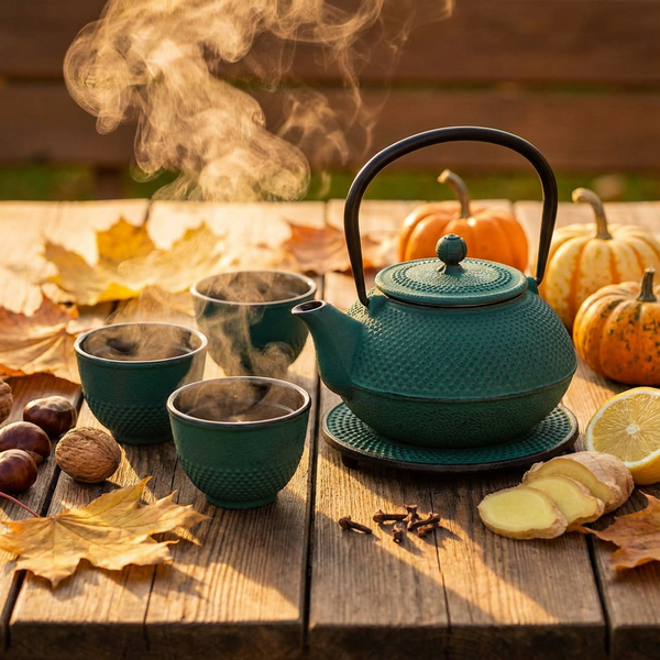 CZAJNIK ŻELIWNY 1,5L ZAPARZACZ DO HERBATY 4 CZARKI ZESTAW 5 ele NA PREZENT