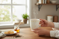 KUBEK DO KAWY HERBATY CZEKOLADY 300 ml BIAŁY CERAMIKA DESIGN DAISY LINE