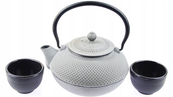 ZAPARZACZ CZAJNIK 2x CZARKI ŻELIWNE DO HERBATY