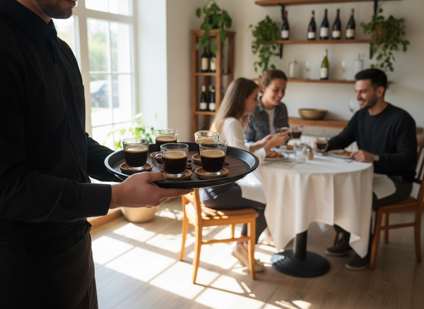 TACA KELNERSKA KUCHENNA ANTYPOSLIZGOWA CZARNA 41 cm DO SERWOWANIA PODAWANIA