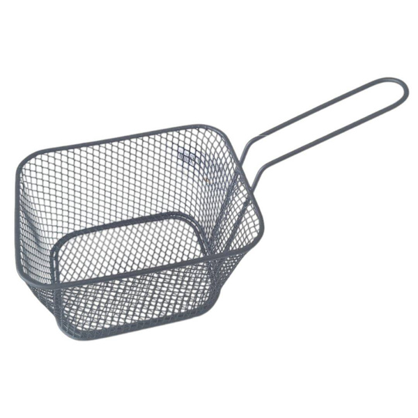 KOSZYCZEK DO SERWOWANIA FRYTEK PRZEKĄSEK MINI STALOWY KOSZYCZEK CZARNY