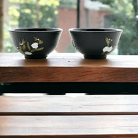 CZARKI ŻELIWNE 2 FILIŻANKI ZESTAW ŻELIWNY DO HERBATY 10 0ml EMALIOWANE