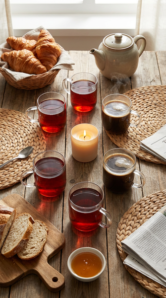 SZKLANKI 6 SZTUK BOROSILIKATOWE 330 ML PRZEZROCZYSTE DO KAWY I HERBATY