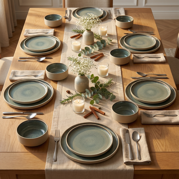 SERWIS OBIADOWY KOMPLET TALERZY 18EL. ZASTAWA OBIADOWA ZESTAW NA 6 OSÓB