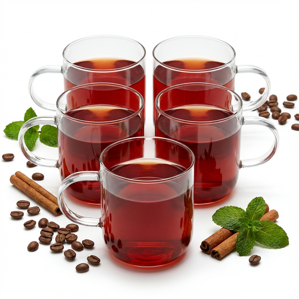 SZKLANKI 6 SZTUK BOROSILIKATOWE 330 ML PRZEZROCZYSTE DO KAWY I HERBATY