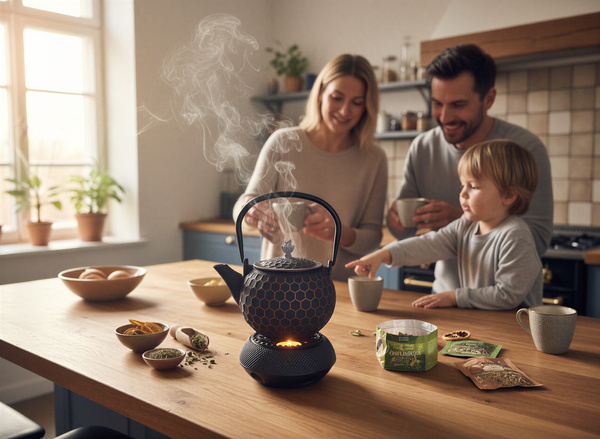CZAJNIK ŻELIWNY IMBRYK 1,2L ZAPARZACZ DO HERBATY I ZIÓŁ PODGZREWACZ ŻELIWNY