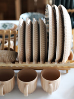 Ceramiczny TALERZ deserowy 21cm linia MOSAIQUE BEIGE bez wzoru