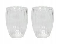 SZKLANKA termiczna wzór FLOWER 300 ml bez ucha 2 sztuki PODWÓJNE ŚCIANKI