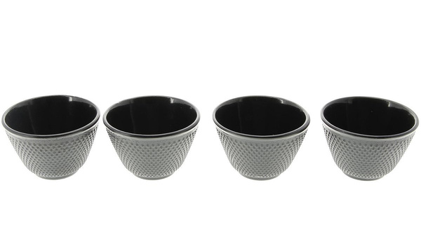 CZARKI ŻELIWNE 4x FILIŻANKI DO HERBATY KOMPLET