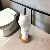 UCHWYT NA PAPIER TOALETOWY STOJĄCY DO WC 51 cm STOJAK METALOWY BAMBUOSOWY