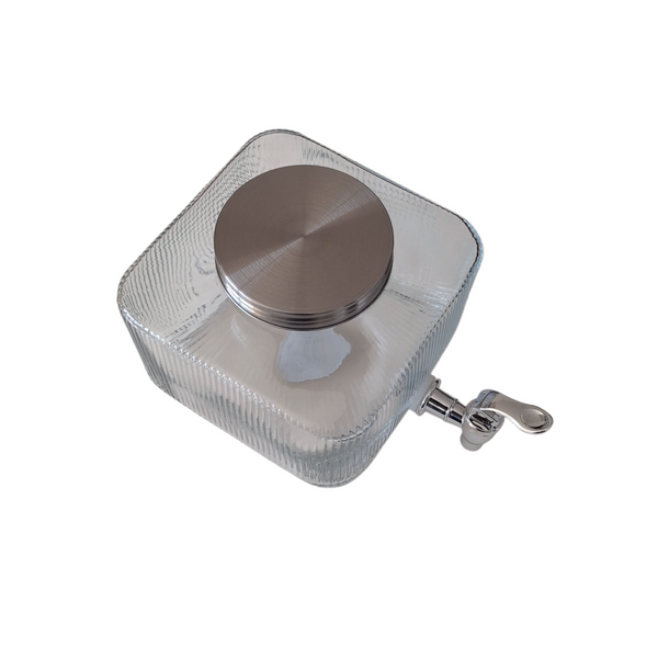 SŁÓJ Z KRANIKIEM DO LODÓWKI SŁOIK 3 L SZKLANY Z KRANEM NA WODĘ LEMONIADĘ