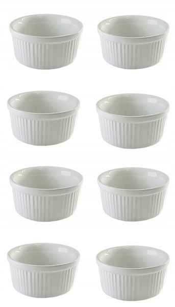Ceramiczna MISECZKA do CREME BRULLE biała OMBRES zestaw 8szt + opalarka