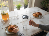 KUBEK BIDON SZKLANY TYPU STANLEY BIG 1,1L PRZEZROCZYSTY Z POKRYWKĄ I SŁOMKĄ