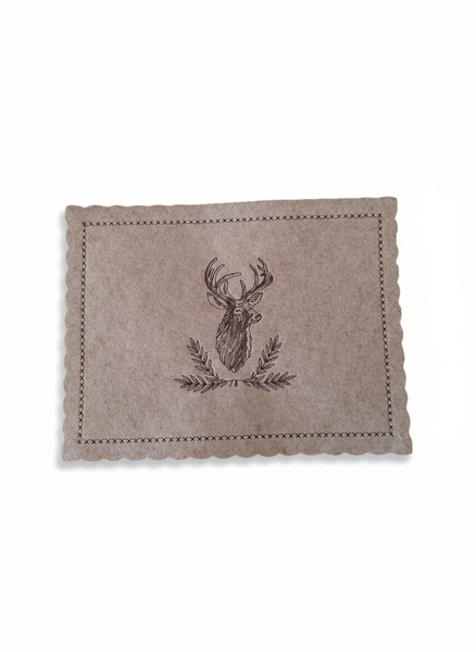 FILCOWA PODKŁADKA ŚWIĄTECZNA POD TALERZE BEŻOWA 30×40 CM DO DEKORACJI