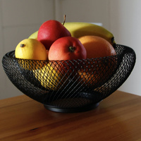 KOSZ NA OWOCE WARZYWA METALOWY KOSZ PATERA MISKA CZARNA OZDOBNA