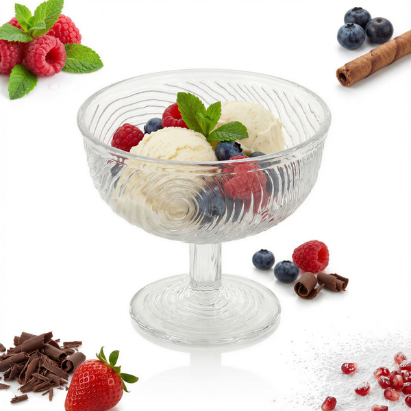 PUCHAREK 300ML SZKLANY NA LODY DESER SALATERKA DO DESERÓW glass CRYSTAL