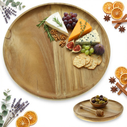 TALERZ DREWNIANY Z AKACJI PATERA DO SERWOWANIA