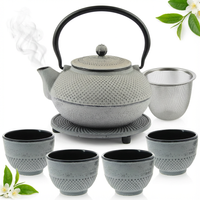 CZAJNIK ŻELIWNY 1,5L ZAPARZACZ DO HERBATY 4 CZARKI ZESTAW 5 ele NA PREZENT