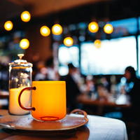 SZKLANKA SZKLANA KUBEK DO KAWY I HERBATY 310 ml. 8,7 cm BURSZTYNOWA