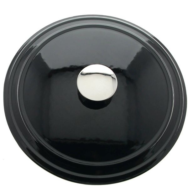 GARNEK ŻELIWNY 4.5L EMALIOWANY Z POKRYWKĄ GAR CZARNY RONDELEK SOLIDNY