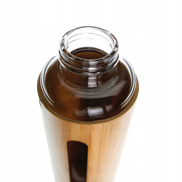 BIDON BUTELKA SZKLANA EKO SZCZELNA NA WODĘ NAPÓJ BAMBUSOWE ETUI 550 ml