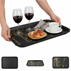 TACA KELNERSKA KUCHENNA CZARNA ANTYPOŚLIZGOWA Z TWORZYWA 41,5×30,5×2 CM