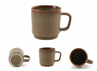 KUBEK CERAMIKA 350ML ELEGANCKI I FUNKCJONALNY BROWN BISTRO MUG
