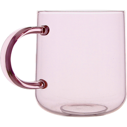 SZKLANKA SZKLANA KUBEK DO KAWY I HERBATY 310 ml. 8,7 cm RÓŻOWA