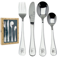 SZTUĆCE DLA DZIECI KOMPLET ZESTAW STAL ŁYŻECZKA WIDELEC NÓŻ ŁYŻKA 4 el.