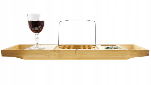 BAMBUSOWA PÓŁKA NA WANNĘ REGULOWANNA NAKŁADKA