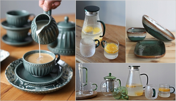 Ceramiczny DZBANEK linia MOSAIQUE OLIVE 1L czajnik do herbaty kawy