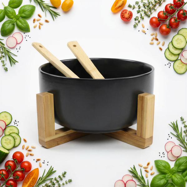 MISKA PÓŁMISEK PORCELANOWA SALATERKA BAMBUS