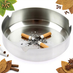 POPIELNICZKA POPIELNICA METALOWA SREBRNA