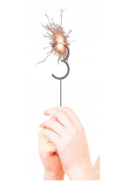 URODZINY ZIMNE OGNIE ŚWIECZKA NA TORT CYFERKA 3